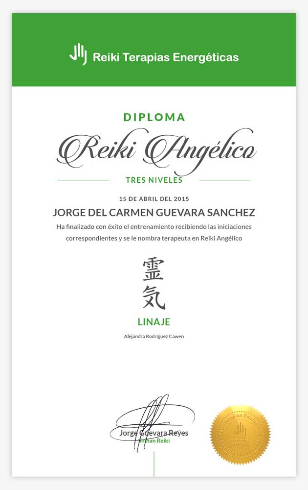 Diploma Reiki Angélico